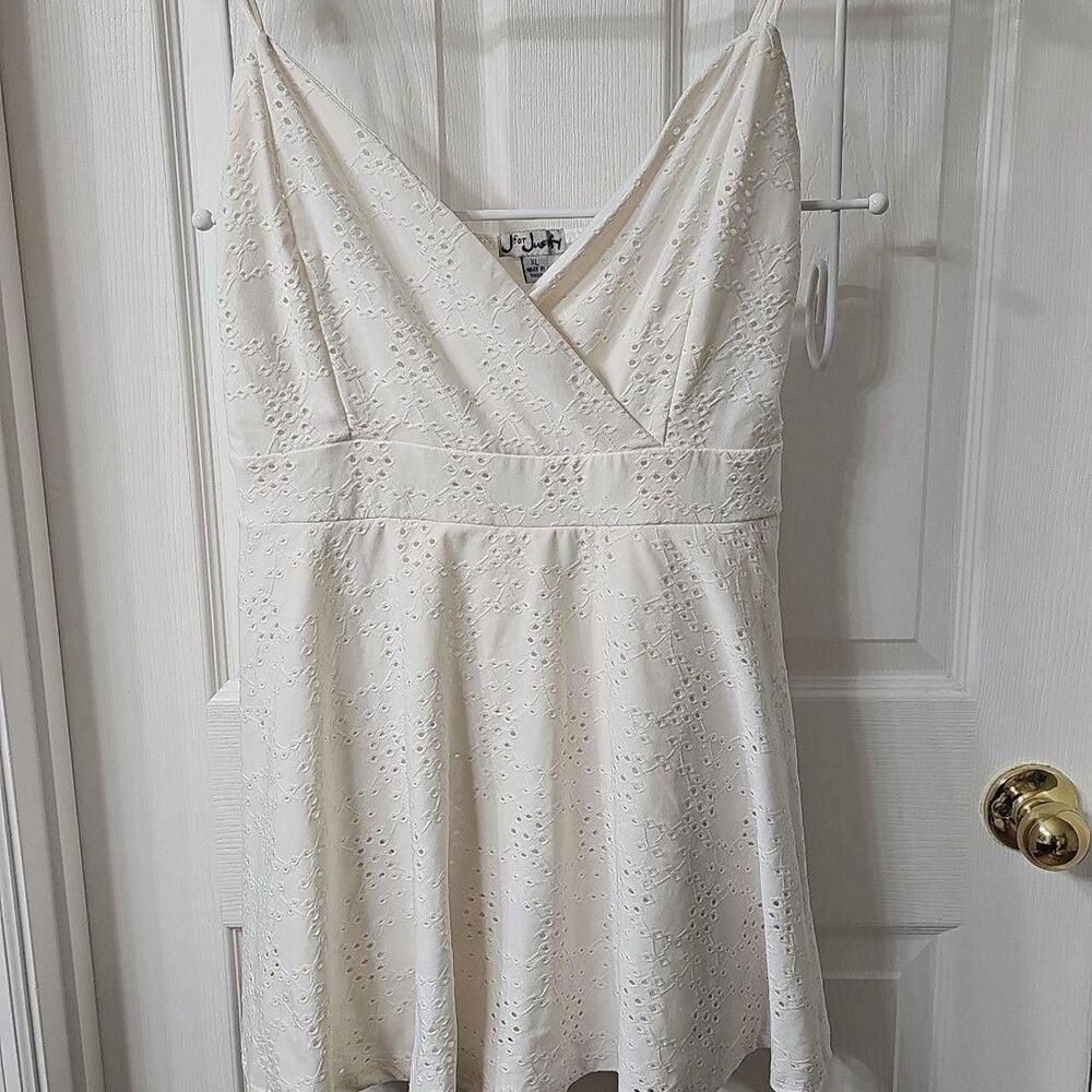J for Justify White Eyelet Skater Romper Dress Size XL